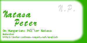 natasa peter business card
